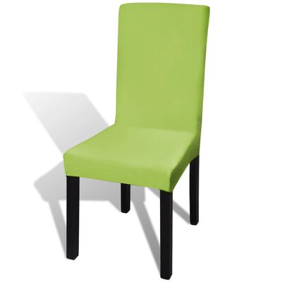 vidaXL Ravne raztegljive prevleke za stole 6 kosov zelene