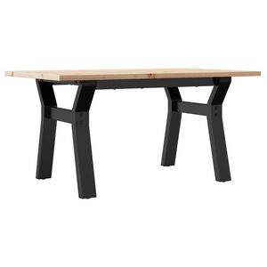 vidaXL Klubska mizica Y okvir 80x50x40 cm trdna borovina jeklo