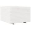 vidaXL Vrtno cvetlično korito belo 70x70x49,5 cm trdna borovina