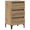 vidaXL Nočna omarica s kovinskimi nogami artisan hrast 40x35x69 cm