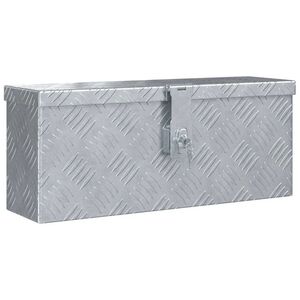 vidaXL Skrinja iz aluminija 48,5x14x20 cm sive barve