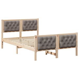 vidaXL Konstrukcija postelje Taupe 120 x 200 cm Masivno borovo les