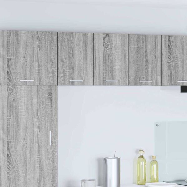 vidaXL Viseča omarica z vrati Siva Sonoma in bela 30 x 31 x 40 cm