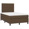 vidaXL Box spring postelja z vzmetnico temno rjava 120x190 cm blago