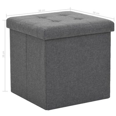vidaXL Zložljiv stolček s prostorom za shranjevanje temno sivo platno