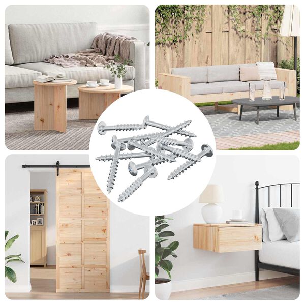 vidaXL Vijak 7792 pcs srebrna 9,8 x 35 mm elezo