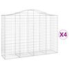 vidaXL Obokane gabion ko&scaron;are 4 kosi 200x50x140/160 cm pocinkano železo