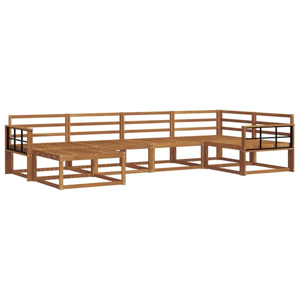 vidaXL Zunanja garnitura za sedenje 6 pcs Naravna Masiven les akacije
