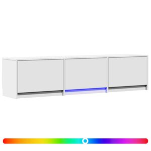 vidaXL TV omarica z LED osvetlitvijo Z LED Bela 165 x 34 x 40 cm