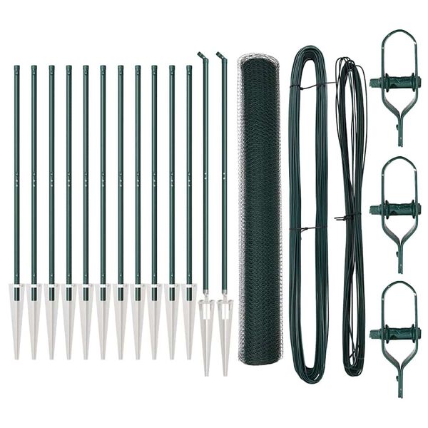 vidaXL Steber ograje. Zelena 25 x 1,2 m (25 mm mreža) Jeklo