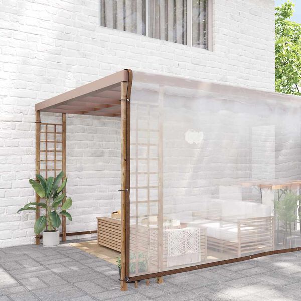 vidaXL Prozorna ponjava z očesci 8x10 m polietilen