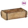 vidaXL Pladenj 4 kos Rjava 30 x 15 x 9 cm Trdna obnovljena les