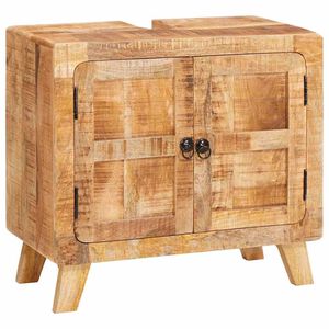 vidaXL Kopalniška omarica z vrati Rjava Masivno mango les in vezan les