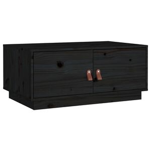 vidaXL Klubska mizica črna 80x50x35 cm trdna borovina