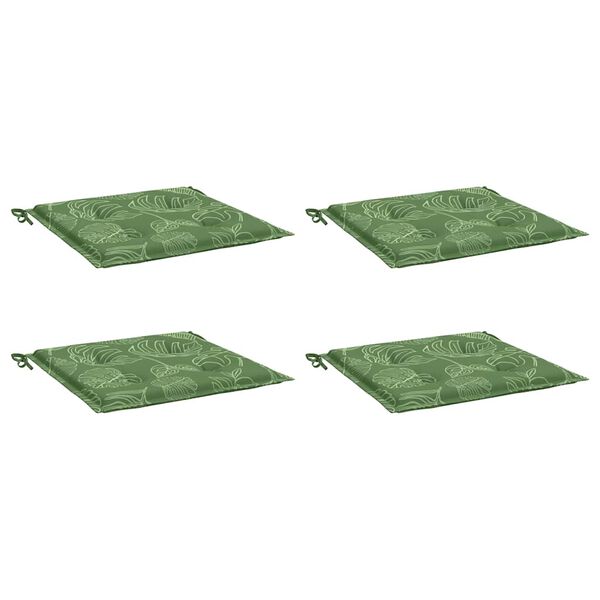 vidaXL Blazine za stole 4 kosi vzorec listja 40x40x4 cm tkanina