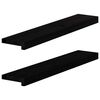 vidaXL Okenske police 2 kosa rjavo-črna 80x15x2 cm trdna hrastovina