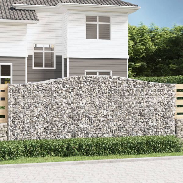 vidaXL Obokane gabion ko&scaron;are 4 kosi 400x50x160/180 cm pocinkano železo