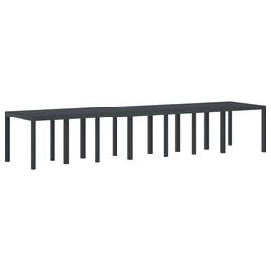 vidaXL Vrtna miza Antracit 400 x 100 x 73 cm poli ratan