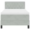 vidaXL LED Box Spring Postelja z LED Svetlo siva 90 x 190 cm Žamet