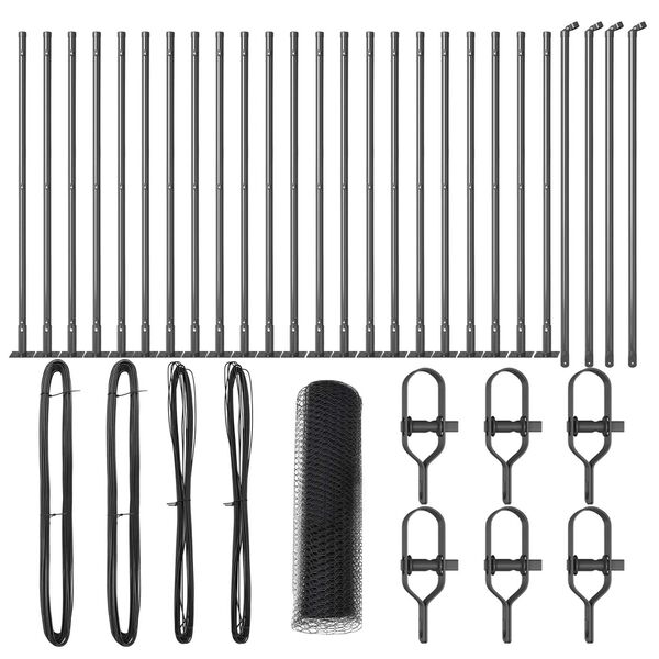 vidaXL Steber ograje. Siva 50 x 0,6 m (25 mm mreža) Jeklo in PVC