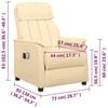 vidaXL Električni masažni naslanjač krem umetno usnje