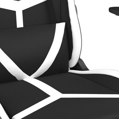 vidaXL Masažni igralni stol z oporo za noge črno in Bela umetno usnje