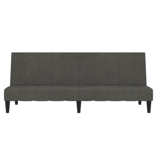 vidaXL Raztegljiv kavč dvosed temno siva tkanina iz mikrovlaken