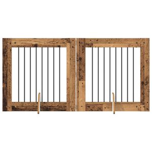 vidaXL Vrata za pse z stojali 2 pcs Star les 80 x 80 cm Inženirski les