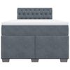 vidaXL Box spring postelja z vzmetnico temno siv 120x190 cm žamet