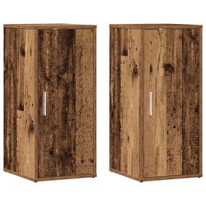 vidaXL Omarica za umivalnik 2 kosa starinski les 32x35x70 cm inž. les