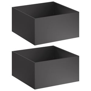 vidaXL Vrtni lonček 2 kos Črna 60 x 60 x 40 cm Mlinjeni jeklo