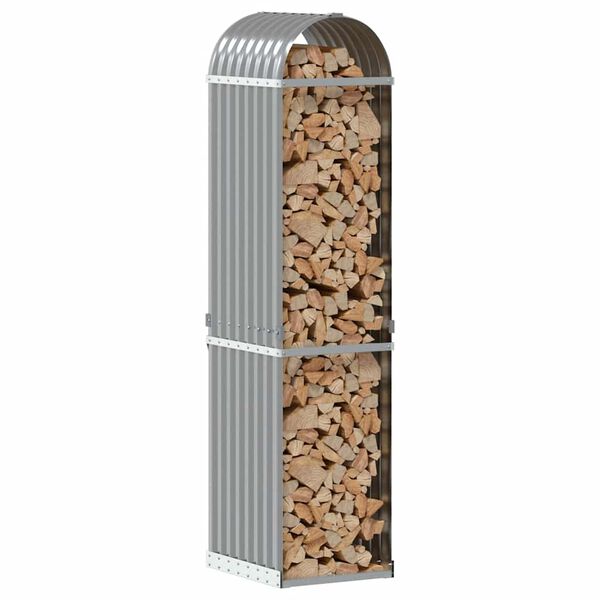 vidaXL Nosilec za polena svetlo siv 40x45x170 cm pocinkano jeklo