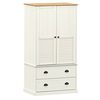 vidaXL Garderobna omara VIGO bela 90x55x170 cm trdna borovina