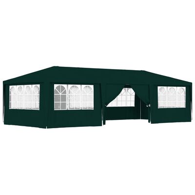 vidaXL Profesionalen vrtni šotor s stranicami 4x9 m zelen 90 g/m²