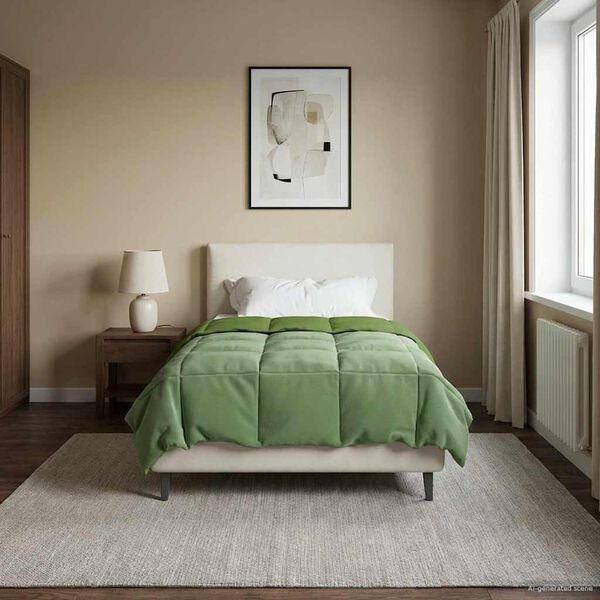 vidaXL Polna celoletna prevleka Zelena 155 x 200 cm Mikrovlakna