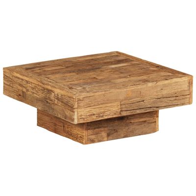 vidaXL Klubska mizica iz predelanega odsluženega lesa 70x70x30 cm