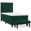 vidaXL Box spring postelja z vzmetnico temno zelena 100x200 cm žamet