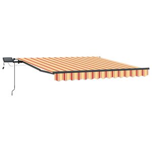 vidaXL Retraktilna tenda Rumena in oranžna 300 x 250 cm blago