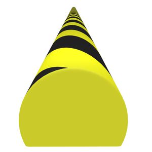 vidaXL Kotna za&scaron;čita rumena in črna 4x3x100 cm PU