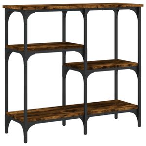 vidaXL Konzolna mizica dimljen hrast 80x29x75 cm inženirski les