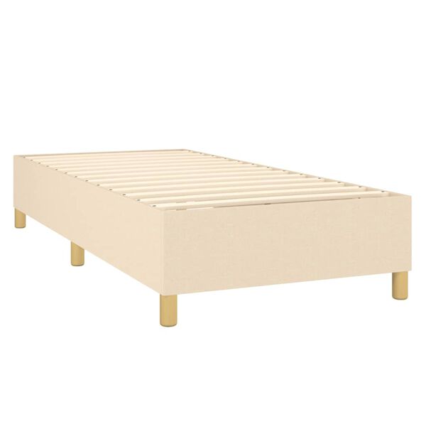 vidaXL Box spring postelja z vzmetnico krem 100x200 cm blago