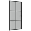 vidaXL Notranja vrata 102,5x201,5 cm črno mat steklo in aluminij