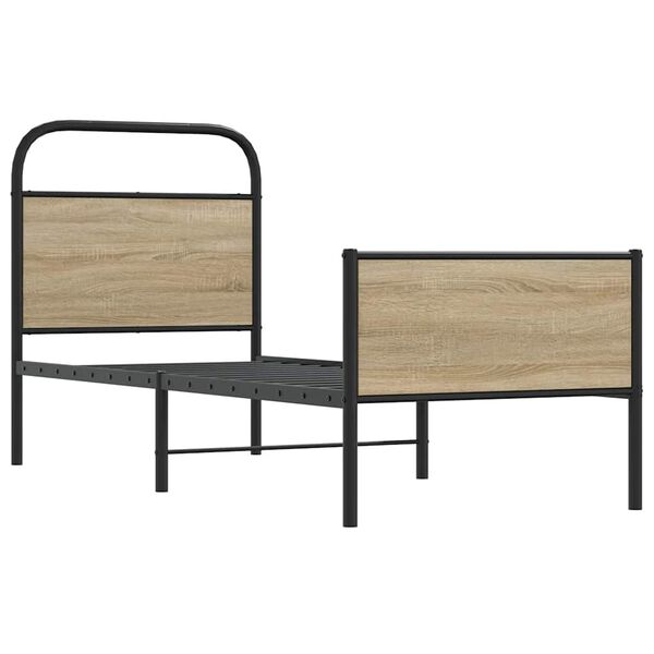 vidaXL Posteljni okvir brez vzmetnice 80x200 cm sonoma hrast inž. les