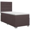 vidaXL Postelja boxspring z vzmetnico Temno rjava 90 x 200 cm Blago