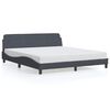 vidaXL Posteljni okvir Dover temno siv 180x200 cm žamet