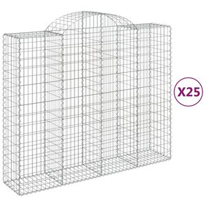 vidaXL Obokane gabion ko&scaron;are 25kosa 200x50x160/180 cm pocinkano železo