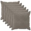 vidaXL Prevleka za blazino 6 pcs HOUTEN Svetlo siva 60 x 60 cm Žamet