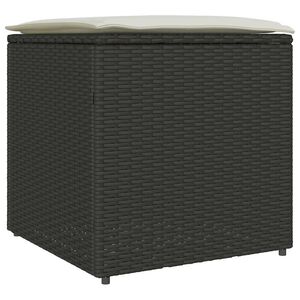 vidaXL &Scaron;katla za blazine Črna 50 x 50 x 50 cm poli ratan