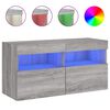 vidaXL Stenska TV omarica z LED lučkami siva sonoma 80x30x40 cm