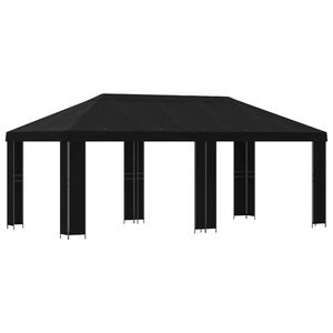 vidaXL Vrtna paviljon 6 x 3 m Črna Poliester in jeklo 190 gsm